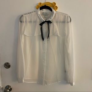 Sheer black and white dress shirt
